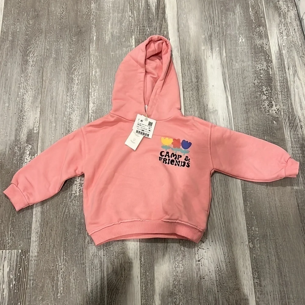 Zara Pink Printed Sweatshirt